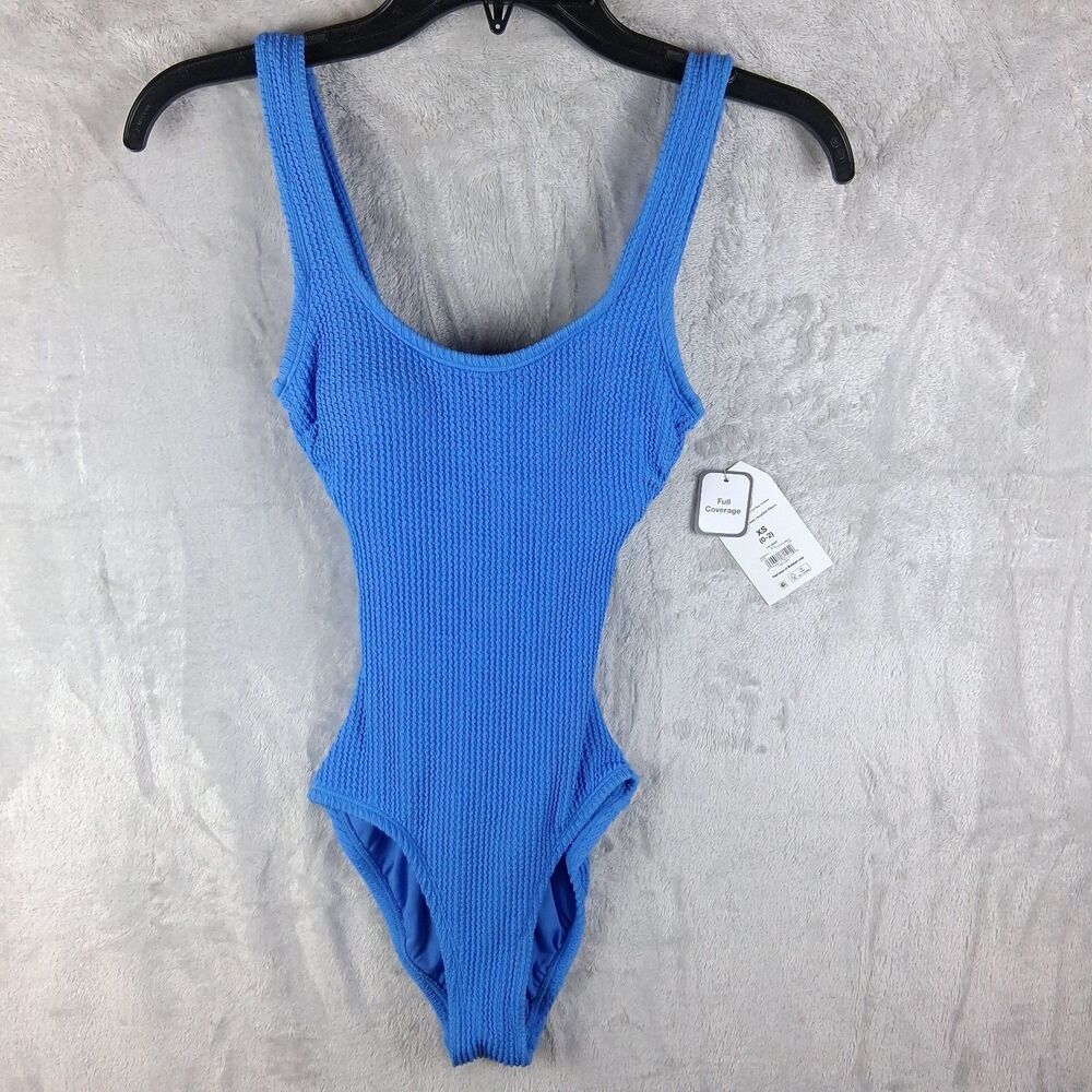 Time And Tru One Piece Missy Swimsuit Women's SZ XS (0-2) Blue New With Tags